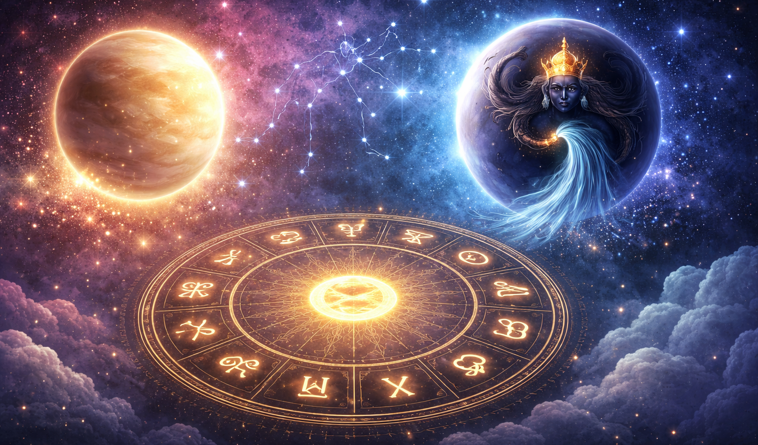 A collection of Venus remedies including a Shree Yantra, Citrine crystal, and white flowers on a clean, luxury surface.