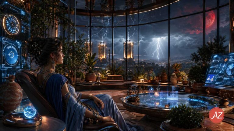 Aquarius Monthly Horoscope May 2026 showing themes of domestic stability and sharpened communication power