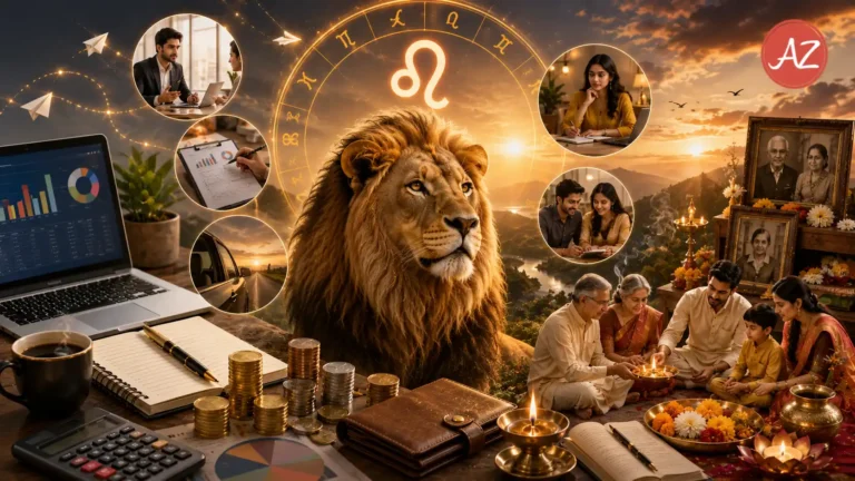 Monthly Horoscope for Leo September 2026 showing career, money, love, communication, Mercury in Libra, Mars in Cancer and Pitru Paksha family themes.